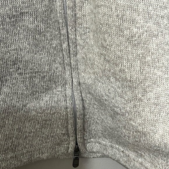 Orvis Fleece Sweater Gray Mock Neck Two-Way Zipper Relaxed Fit Jacket Medium - Picture 6 of 9